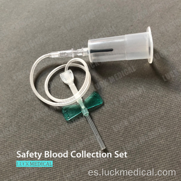 Conjunto de recolección de sangre de seguridad 21g/23g con titular